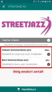 Se brukerveiledningen for å kjøpe billetter til Streetjazz Sommershow 2017 i Stordalshallen 1. juni 2017.